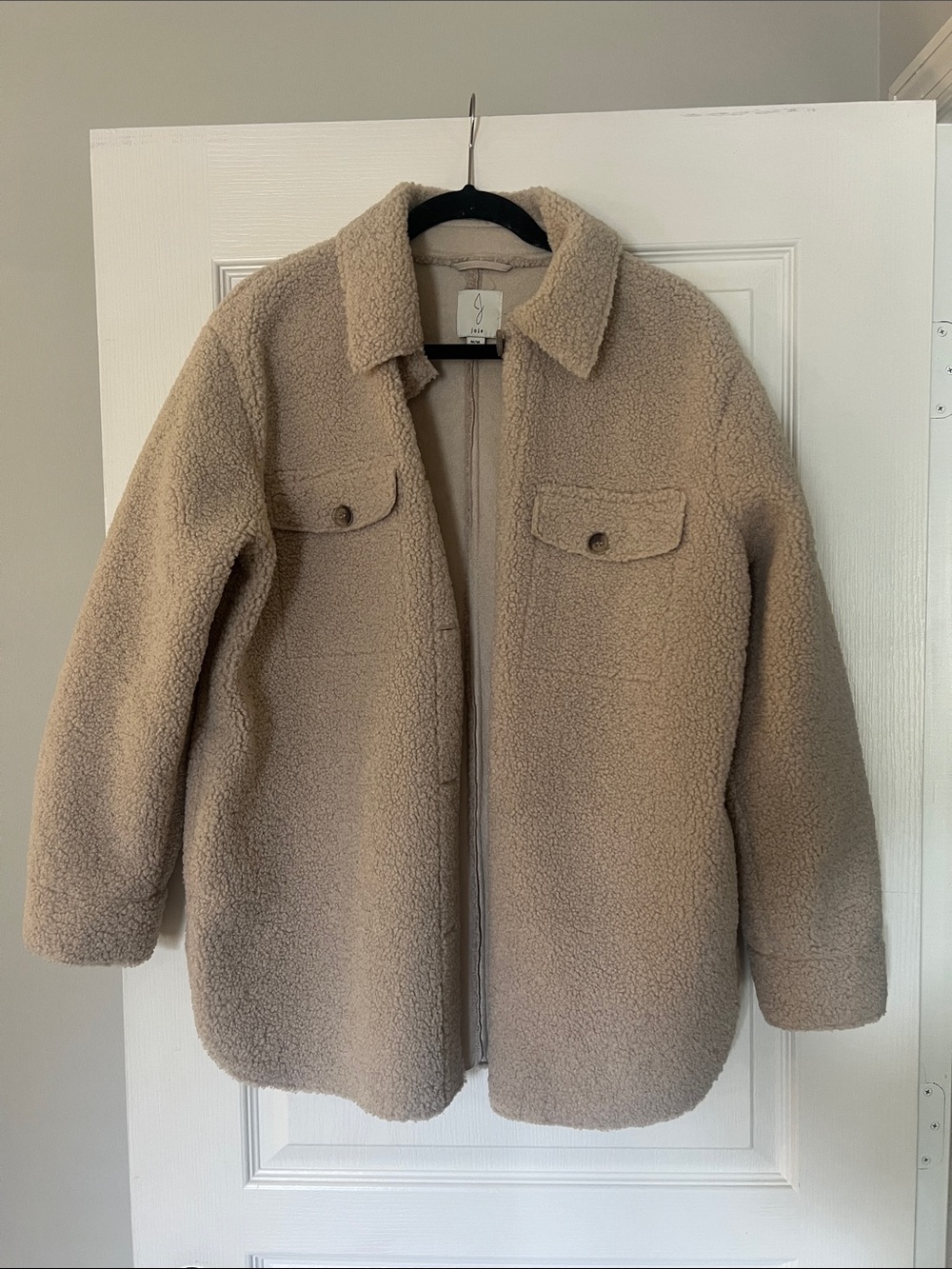 Joie Beige Teddy Shacket Jacket
